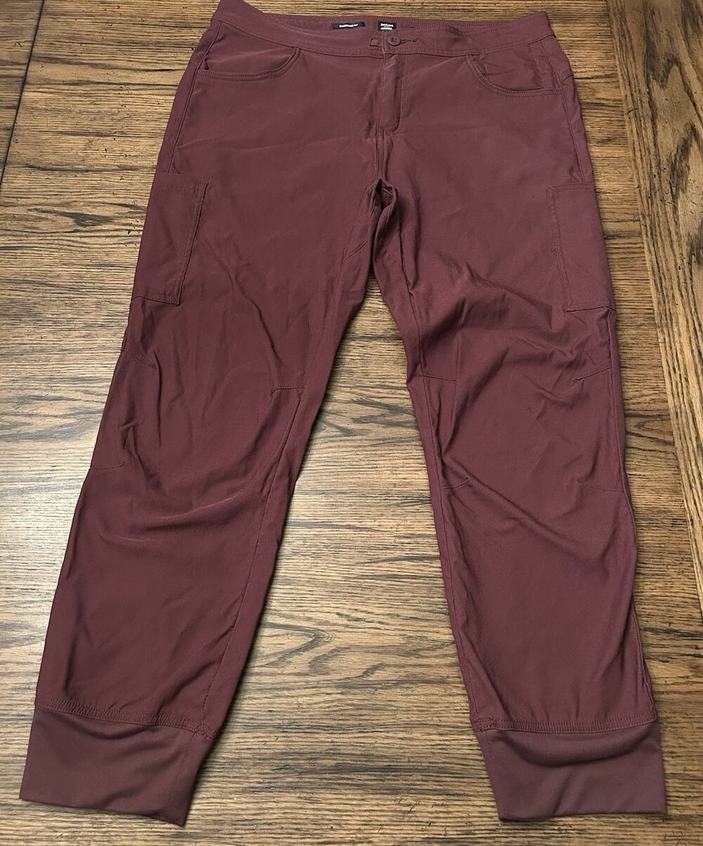 Prana Pants Women 14 Reg Red/Maroon Relaxed Fit Stretch Straight